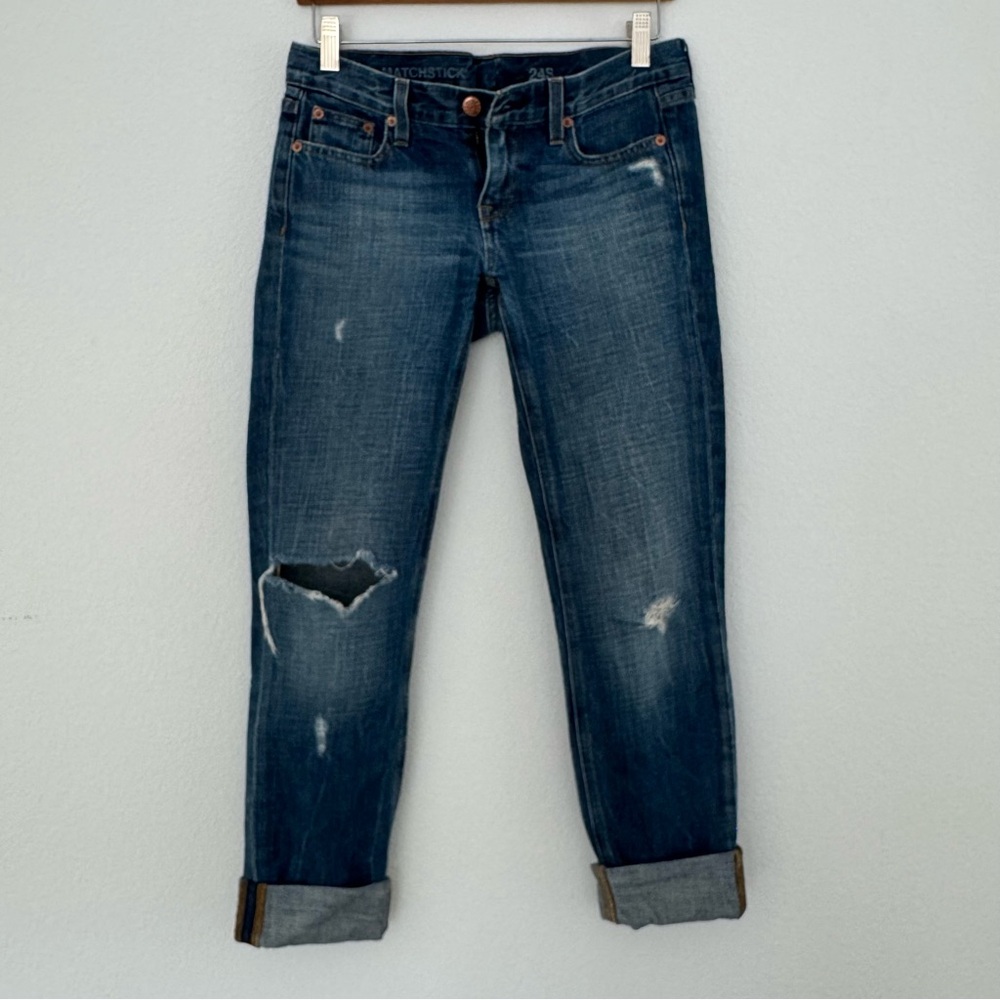 Jcrew Matchstick Distressed Jeans. Size 24